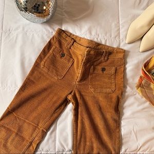 Free People Tan Corduroy Flare Pants
